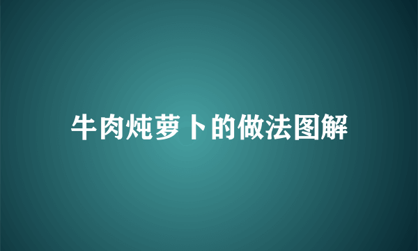 牛肉炖萝卜的做法图解