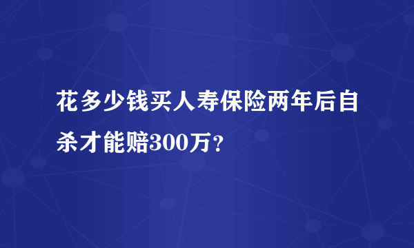 花多少钱买人寿保险两年后自杀才能赔300万？