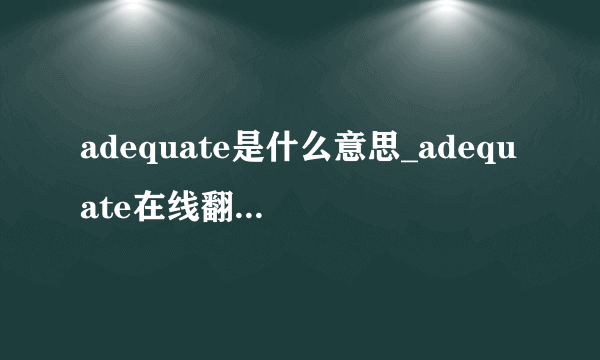 adequate是什么意思_adequate在线翻译_英语_读音_用法_例句