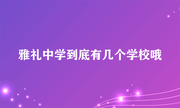 雅礼中学到底有几个学校哦