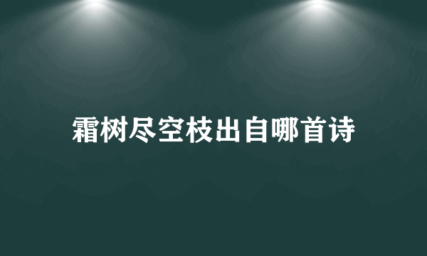 霜树尽空枝出自哪首诗