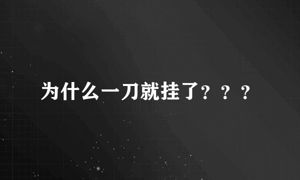 为什么一刀就挂了？？？