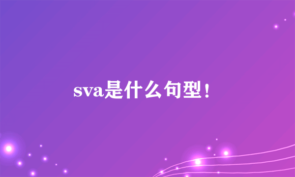 sva是什么句型！