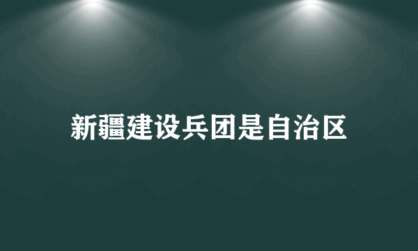 新疆建设兵团是自治区