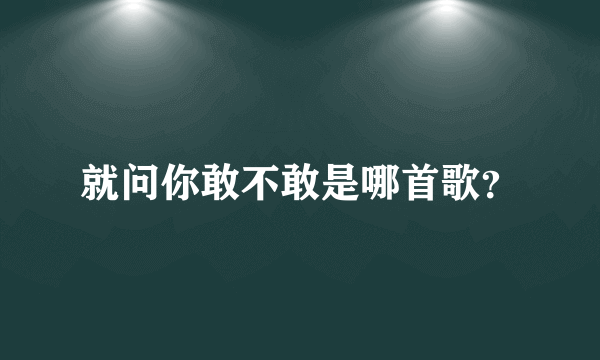 就问你敢不敢是哪首歌？