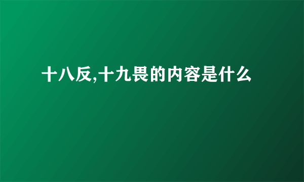 十八反,十九畏的内容是什么