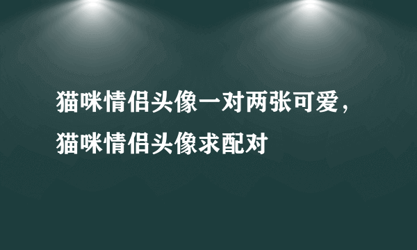 猫咪情侣头像一对两张可爱，猫咪情侣头像求配对