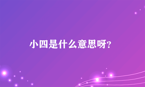 小四是什么意思呀？