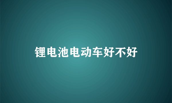 锂电池电动车好不好