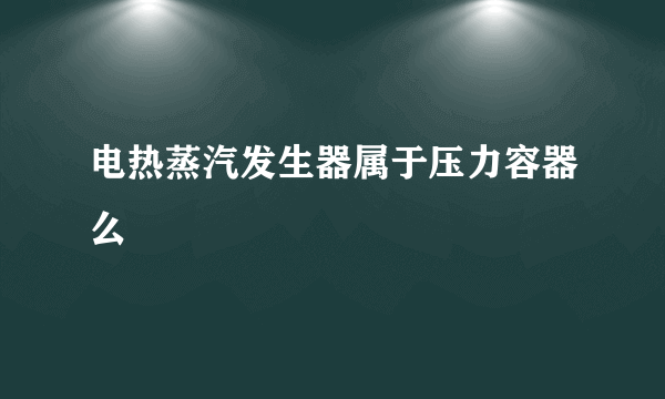 电热蒸汽发生器属于压力容器么