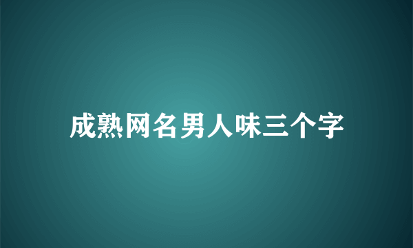 成熟网名男人味三个字