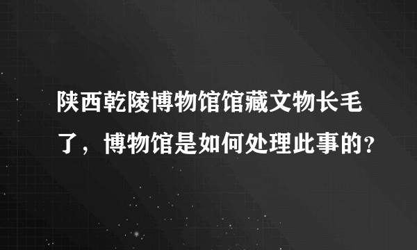 陕西乾陵博物馆馆藏文物长毛了，博物馆是如何处理此事的？