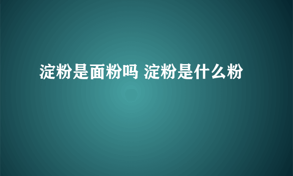 淀粉是面粉吗 淀粉是什么粉