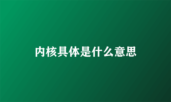 内核具体是什么意思