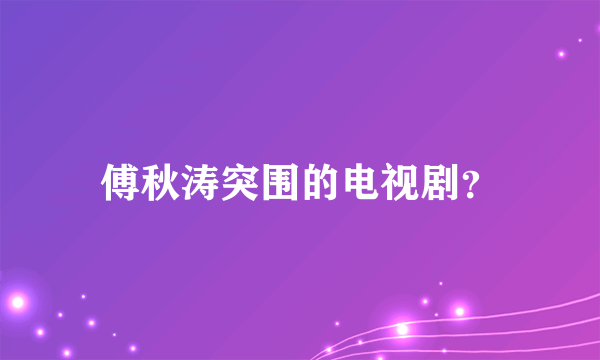 傅秋涛突围的电视剧？