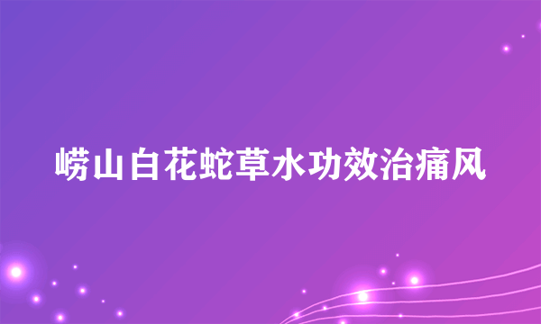 崂山白花蛇草水功效治痛风