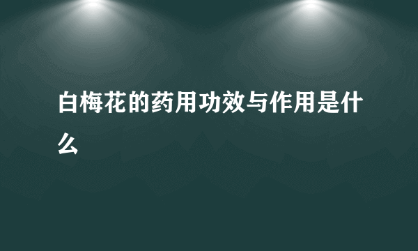 白梅花的药用功效与作用是什么