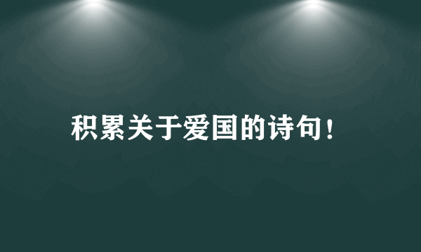 积累关于爱国的诗句！