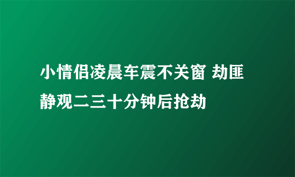 小情侣凌晨车震不关窗 劫匪静观二三十分钟后抢劫