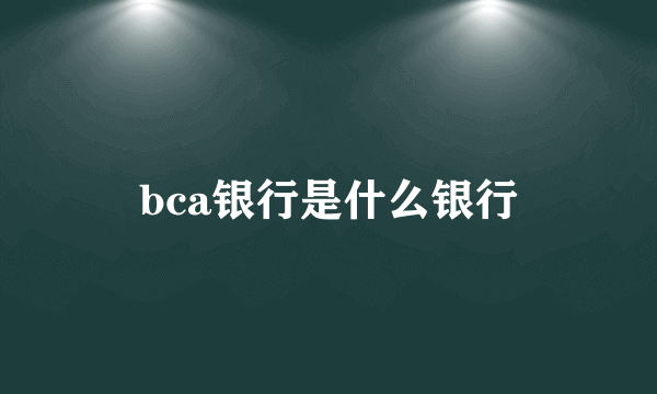 bca银行是什么银行