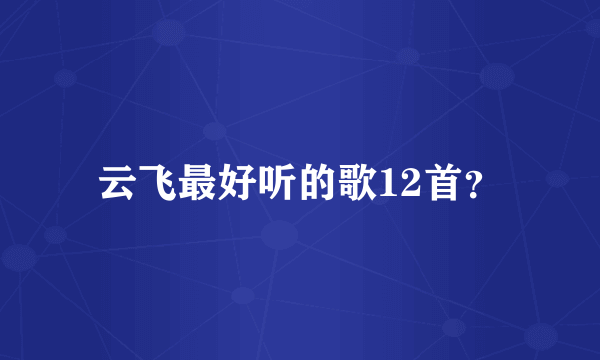 云飞最好听的歌12首？