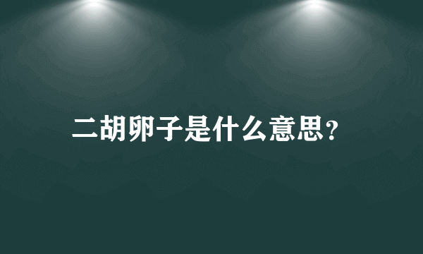 二胡卵子是什么意思？