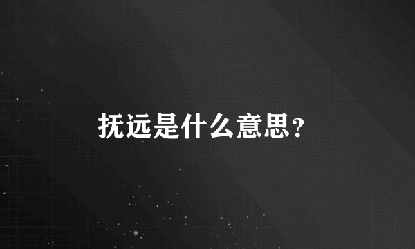 抚远是什么意思？