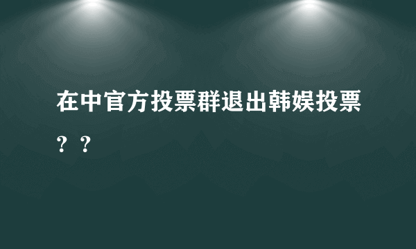 在中官方投票群退出韩娱投票？？