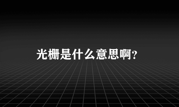 光栅是什么意思啊？