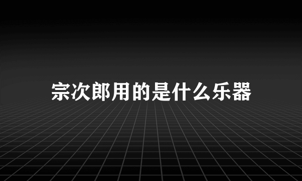 宗次郎用的是什么乐器