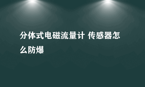 分体式电磁流量计 传感器怎么防爆