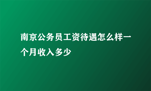 南京公务员工资待遇怎么样一个月收入多少