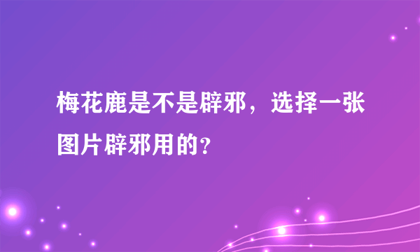 梅花鹿是不是辟邪，选择一张图片辟邪用的？