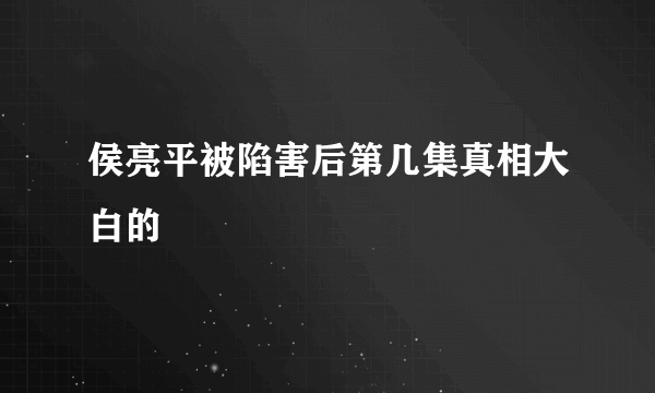 侯亮平被陷害后第几集真相大白的