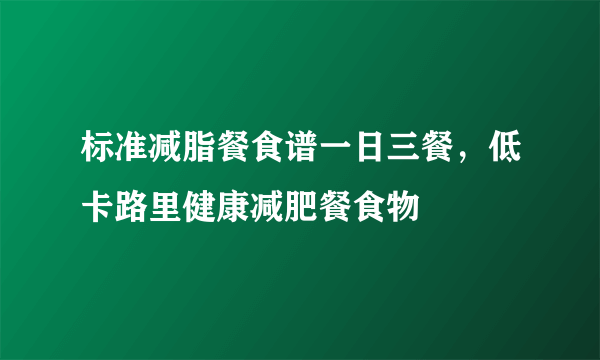 标准减脂餐食谱一日三餐，低卡路里健康减肥餐食物