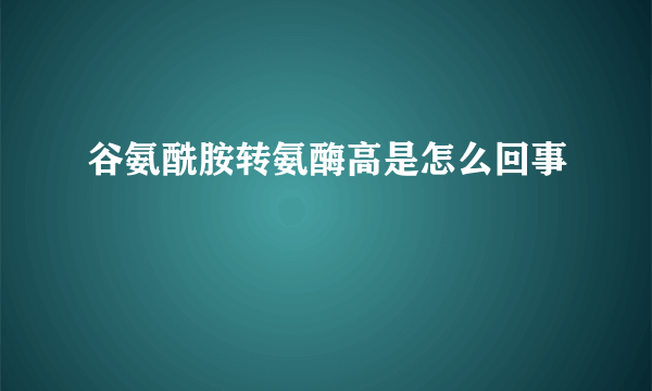 谷氨酰胺转氨酶高是怎么回事