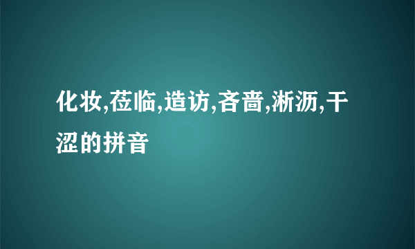 化妆,莅临,造访,吝啬,淅沥,干涩的拼音