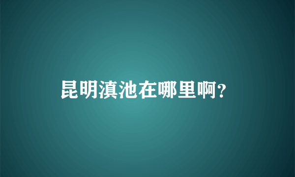 昆明滇池在哪里啊？