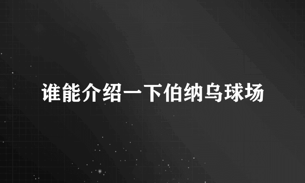 谁能介绍一下伯纳乌球场