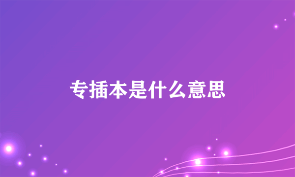 专插本是什么意思