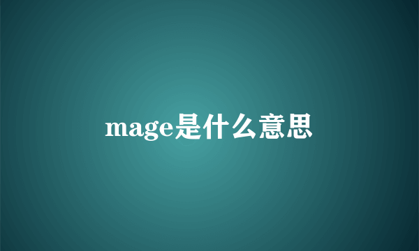 mage是什么意思