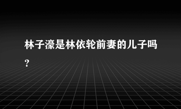 林子濠是林依轮前妻的儿子吗？