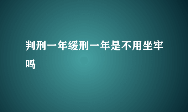 判刑一年缓刑一年是不用坐牢吗