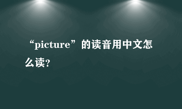 “picture”的读音用中文怎么读？