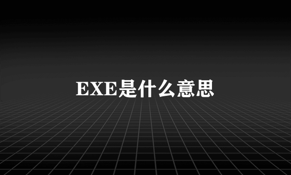 EXE是什么意思