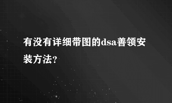 有没有详细带图的dsa善领安装方法？