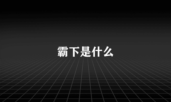 霸下是什么