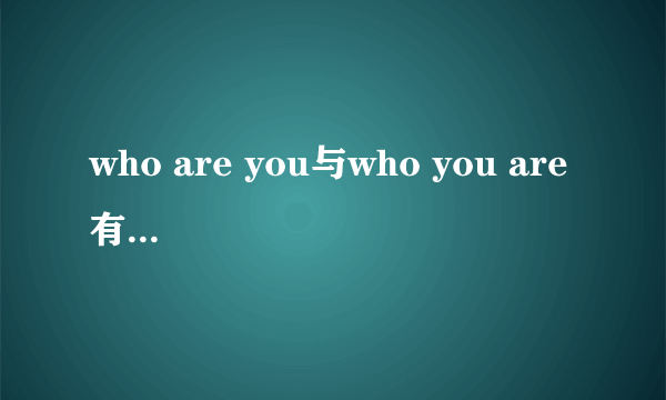 who are you与who you are 有什么区别