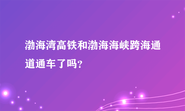 渤海湾高铁和渤海海峡跨海通道通车了吗？