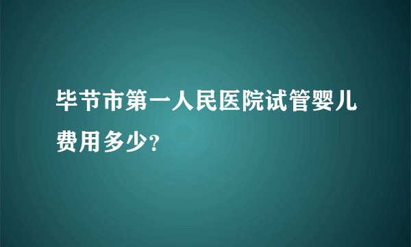 毕节市第一人民医院试管婴儿费用多少？